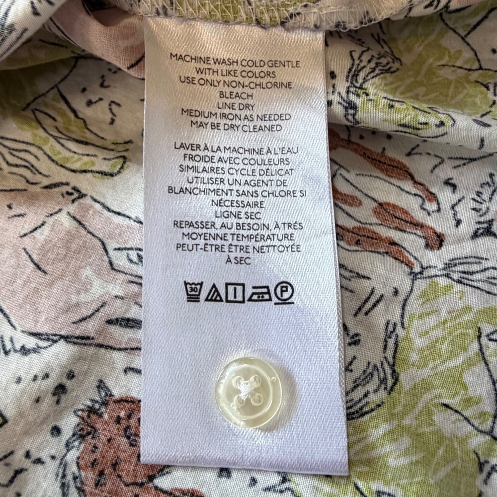 Maeve by Anthropologie Horse Print Tiered Midi Shirt Dress Cotton Multi Large - Picture 8 of 8